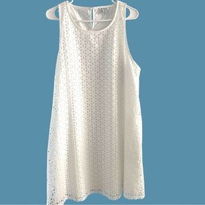 Sloane Ranger White Eyelet Sleeveless Dress